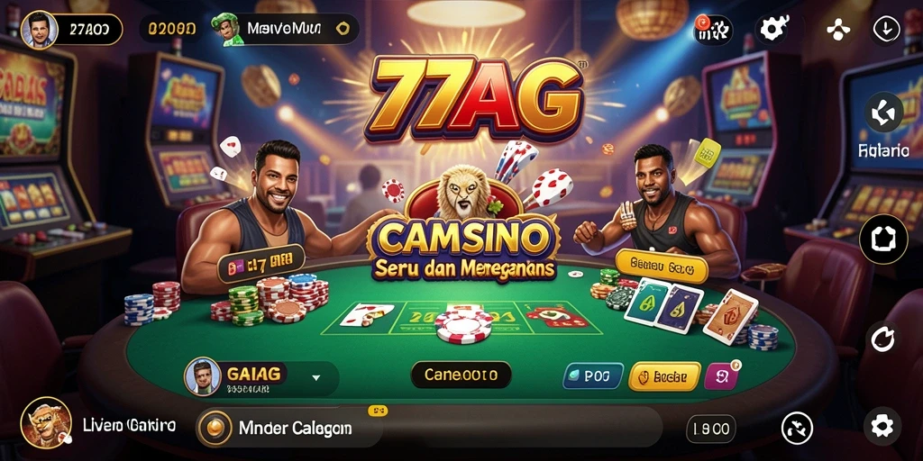 Tampilan gameplay Live Casino di 77AG yang menegangkan dan interaktif.