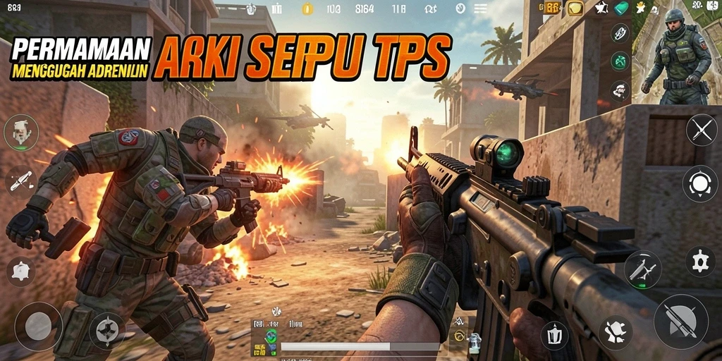 Gameplay seru dalam TPS dengan berbagai senjata dan peta.