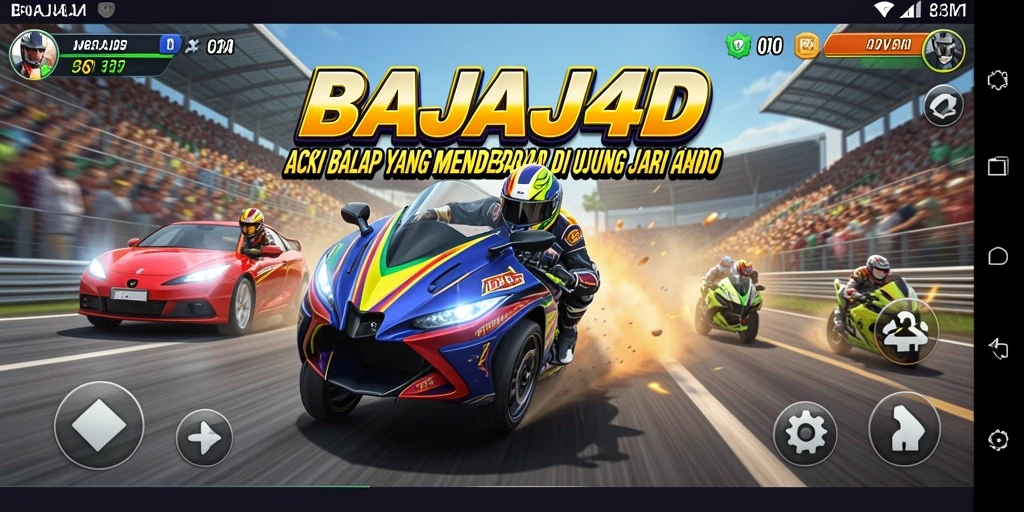 Tampilan gameplay balapan yang seru dan mendebarkan dari BAJAJ4D.