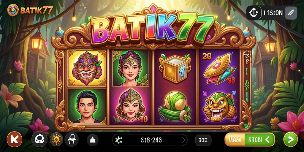 Tampilan gameplay BATIK77 yang penuh warna dan atraktif.