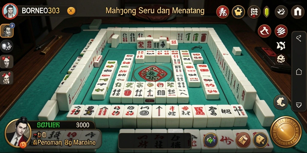 Tampilan menarik dari gameplay BORNEO303 dalam permainan Mahjong.