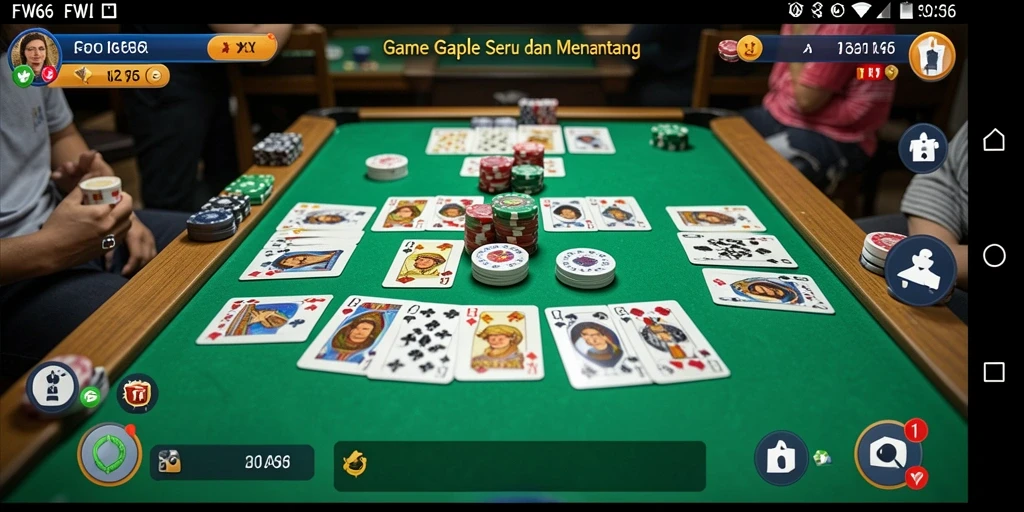 Tampilan gameplay FW66 yang seru dan dinamis dalam Gaple.