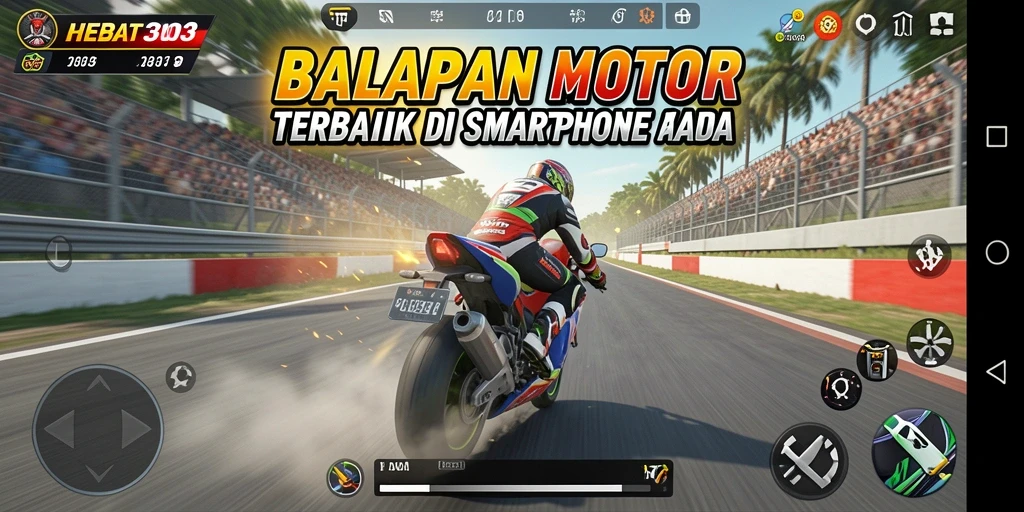 Screenshot gameplay HEBAT303 yang menunjukkan aksi balapan yang mendebarkan.
