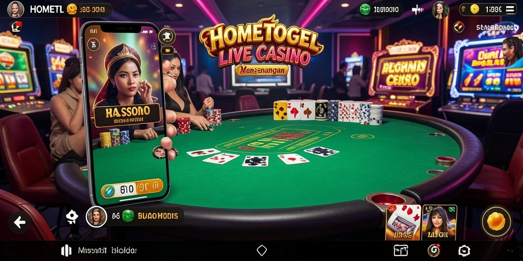 Tampilan menakjubkan dari permainan Live Casino HOMETOGEL.