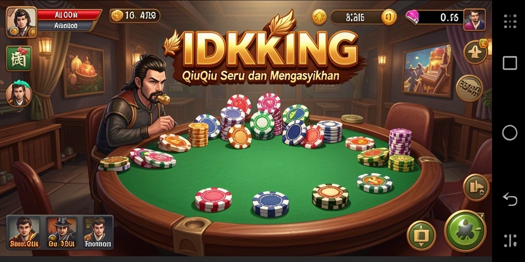 Tampilan gameplay seru dari IDRKING yang menampilkan keasyikan bermain QiuQiu.