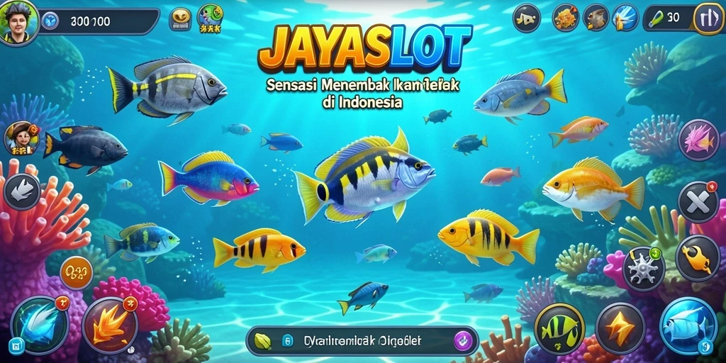 Screenshot gameplay JAYASLOT menampilkan aksi menembak ikan yang seru.