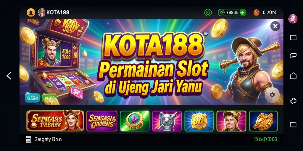 Tangkapan layar gameplay KOTA188 yang menunjukkan gulungan dan tema slot yang menarik.